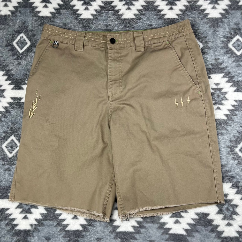 Hurley Travis‎ Barker Blink 182 Silverlake Chino Shorts Flame Lightning Mens 38W